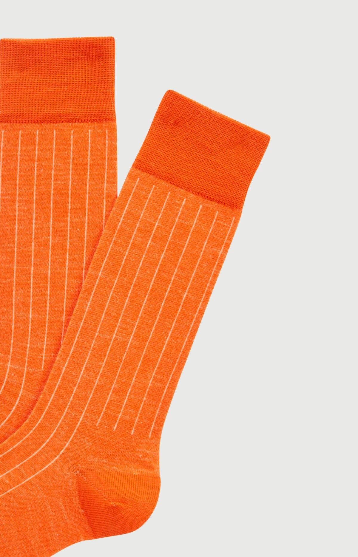 Chaussettes en laine et coton Homme Uni orange 2