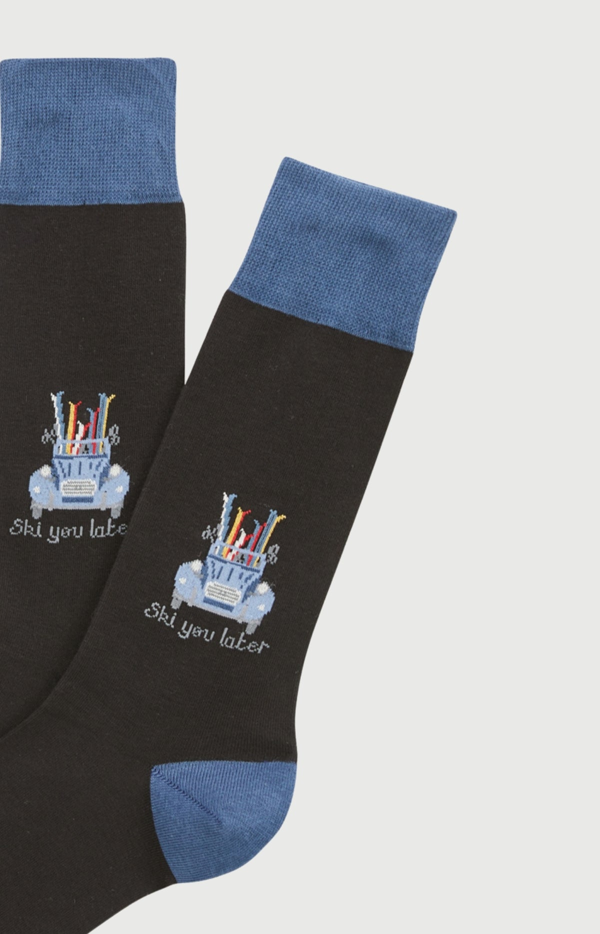 Chaussettes en coton Homme Ski You Later noir 2