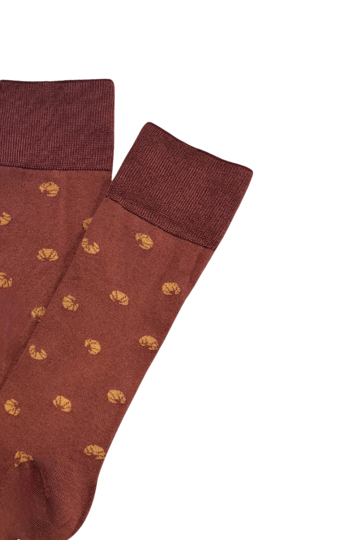 Chaussettes coton croissant bordeaux homme 1