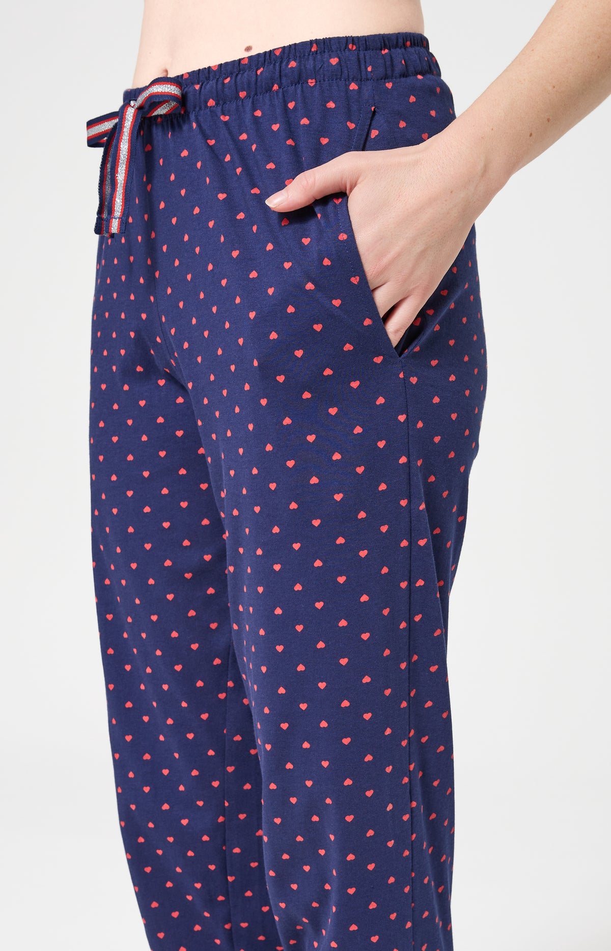 Pyjama en jersey de coton léger Femme Valentine cœur rouge 6