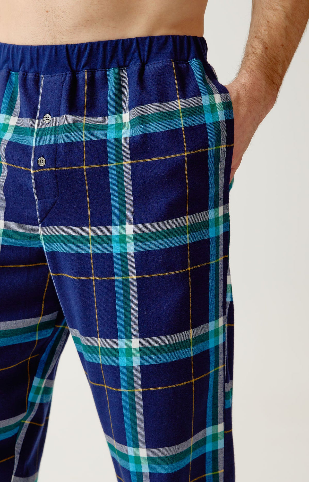 Pyjama en jersey épais et flanelle de coton Homme Mark marine 4