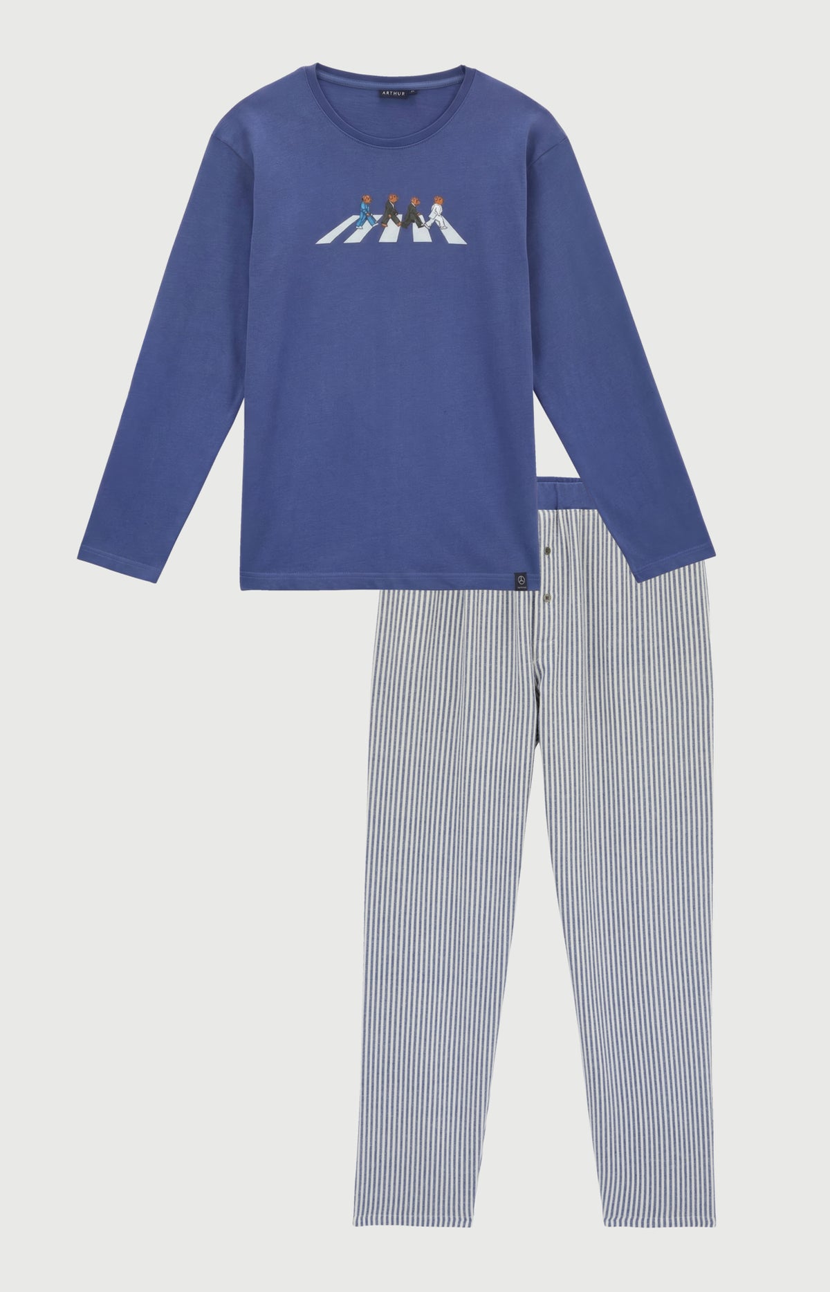 Pyjama en jersey épais et flanelle de coton Homme A&