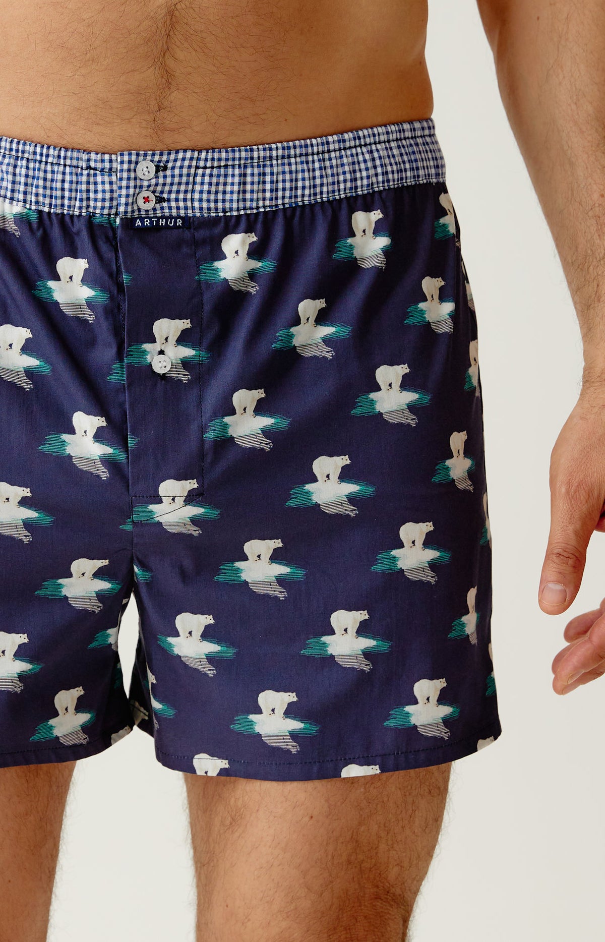 Caleçon avec suspensoir en popeline de coton Homme Le Club n°1231 marine 1
