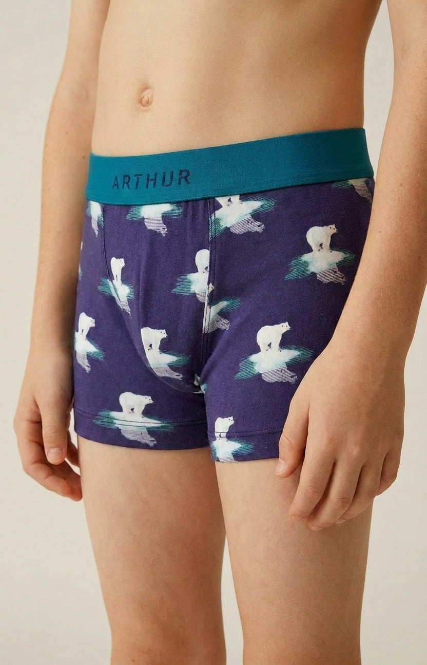 Boxer enfant en jersey de coton Pôle position marine 2