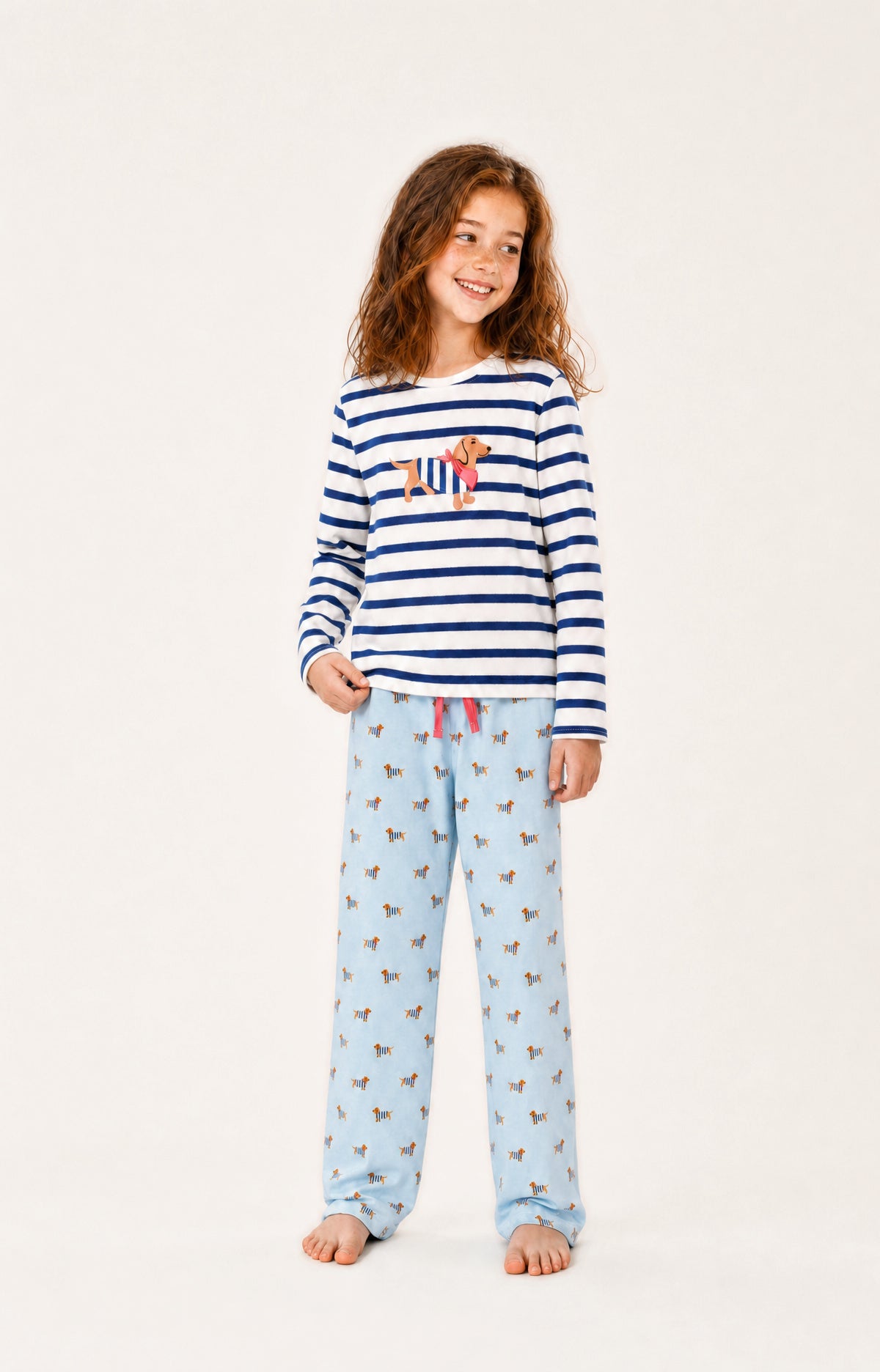 Pyjama enfant en jersey de coton Tobbie ciel 1