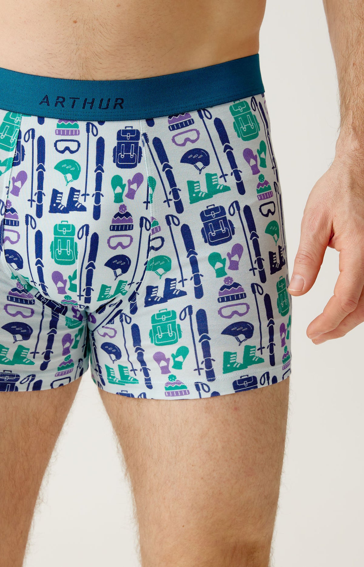 Boxer en jersey de coton Homme Coup de moufle ciel 1