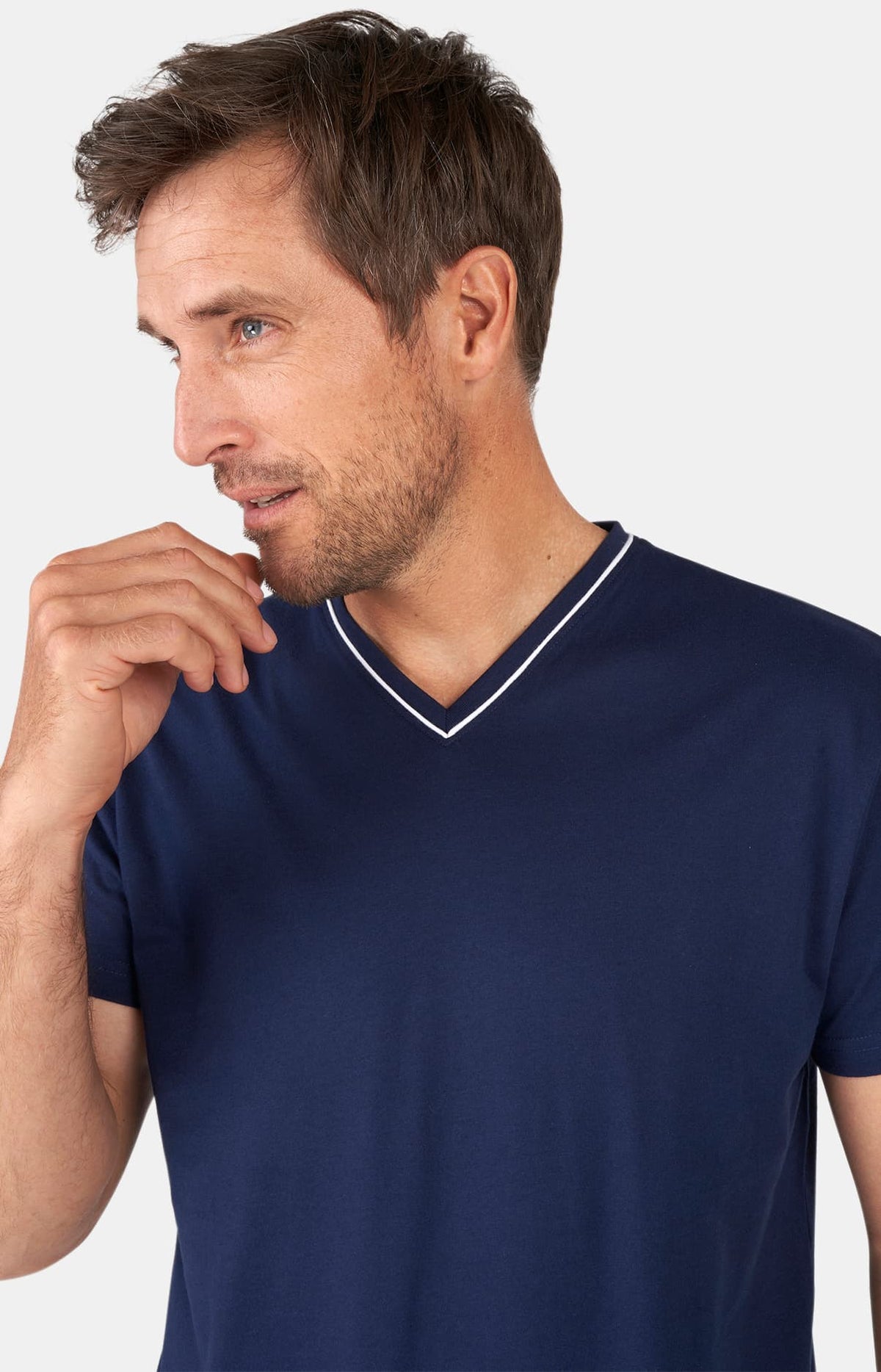 Pyjashort en jersey de coton léger Homme Lewis marine 2