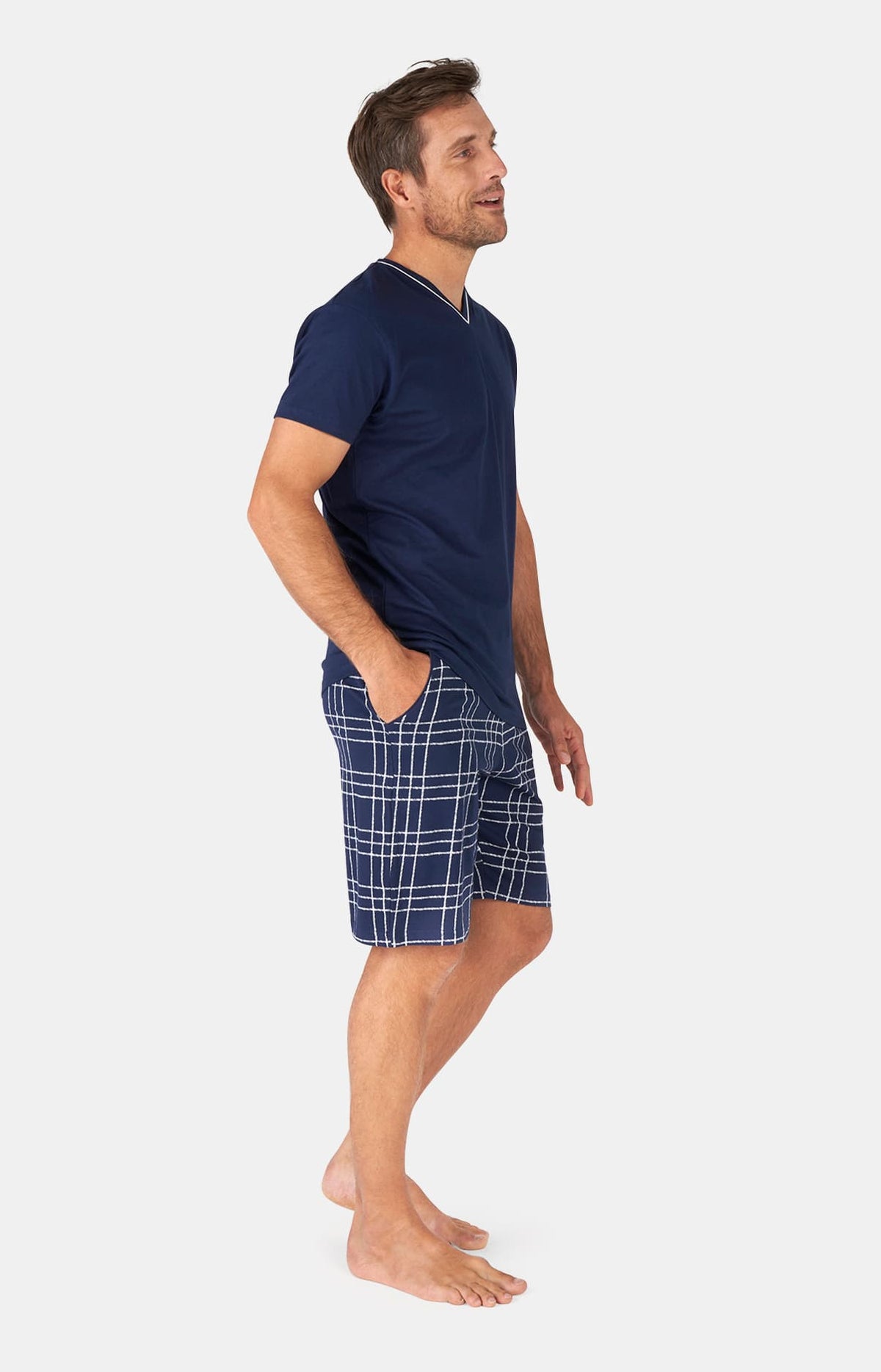 Pyjashort en jersey de coton léger Homme Lewis marine 5