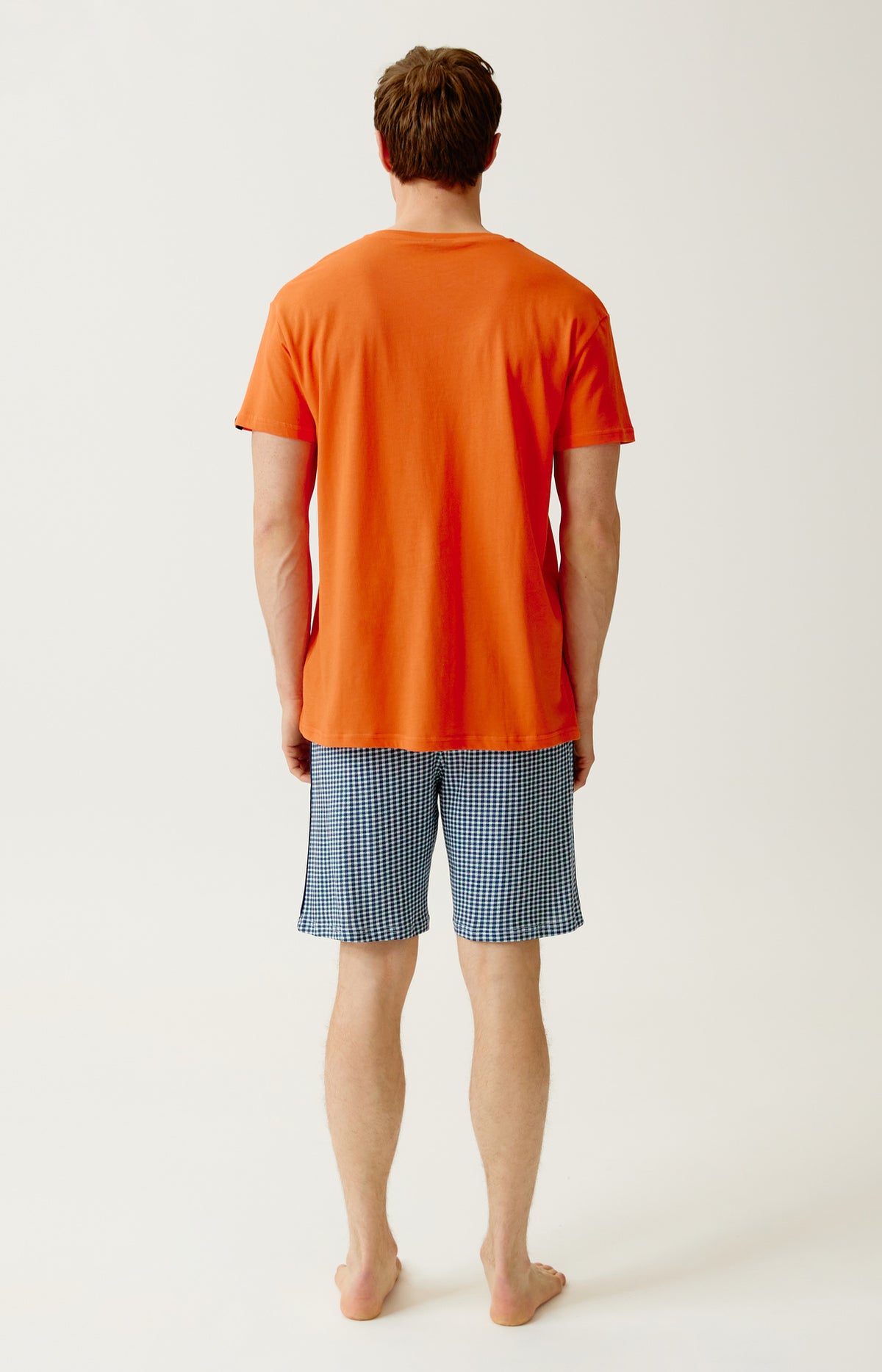 Pyjashort en jersey de coton léger Homme Pilote de lit marine 6