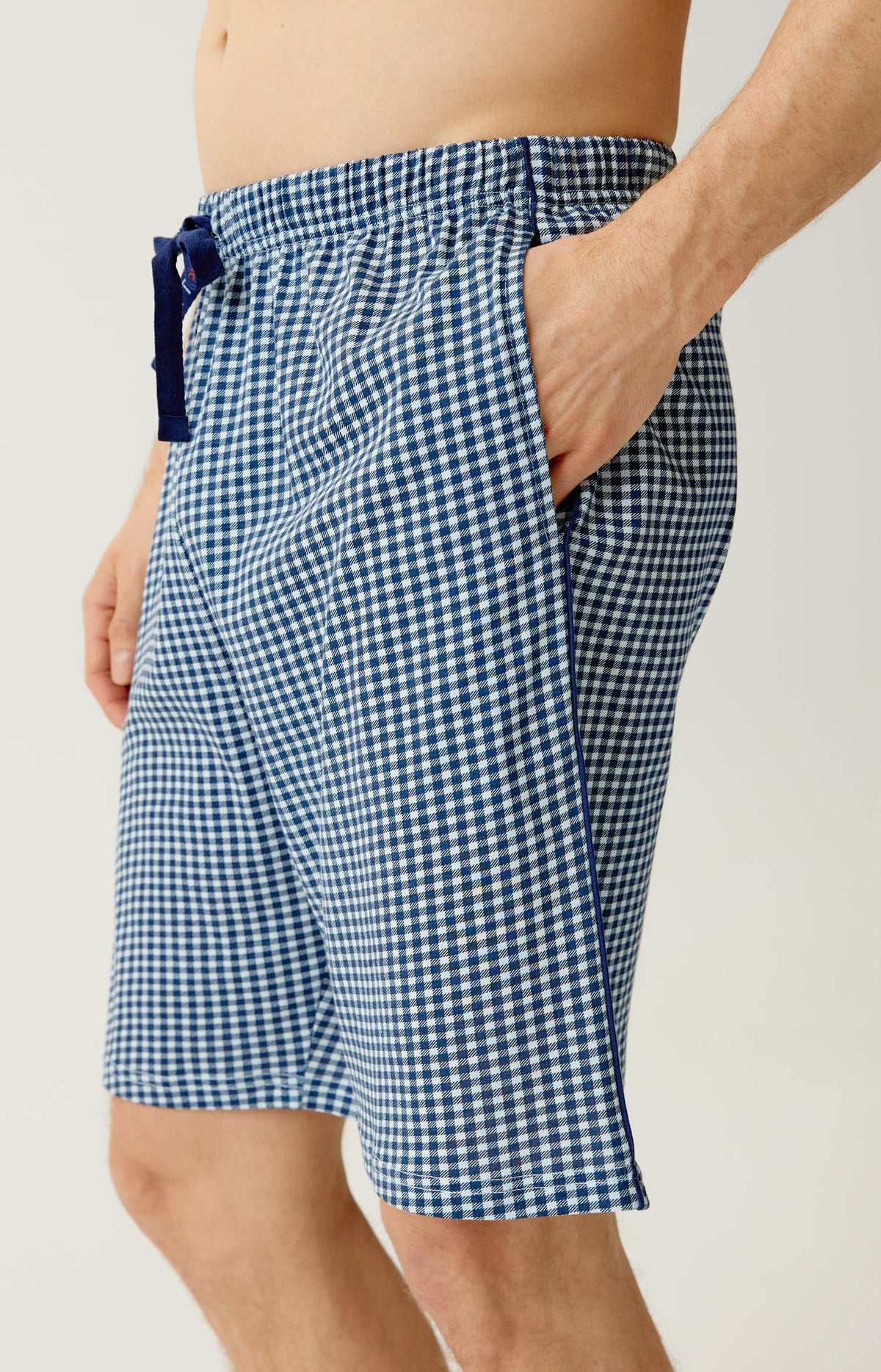 Pyjashort en jersey de coton léger Homme Pilote de lit marine 4