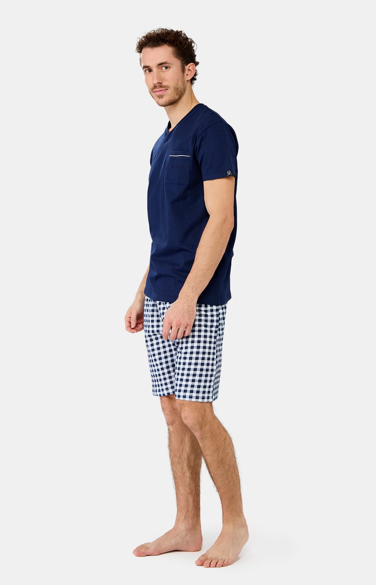Pyjashort en jersey de coton léger Homme Star marine 2