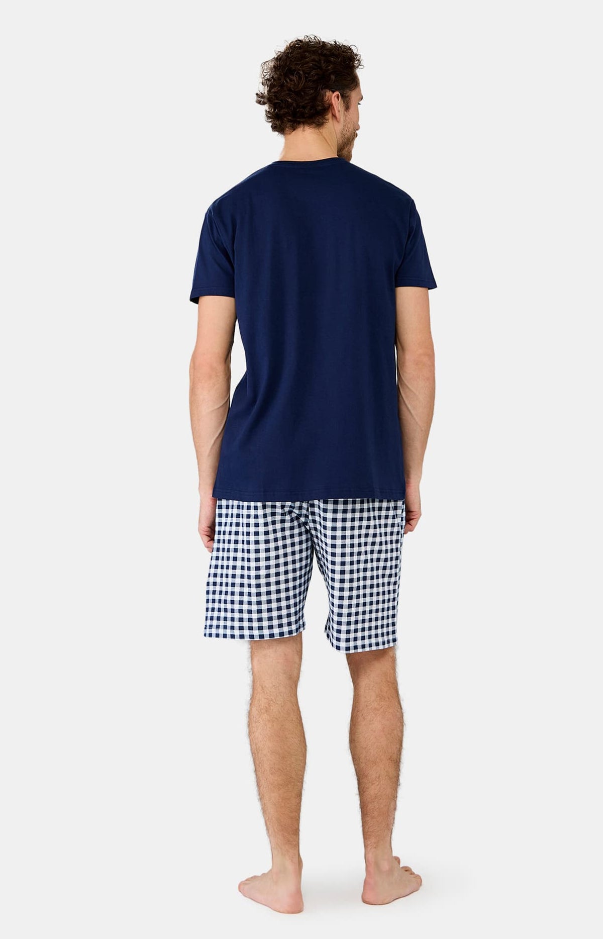 Pyjashort en jersey de coton léger Homme Star marine 4
