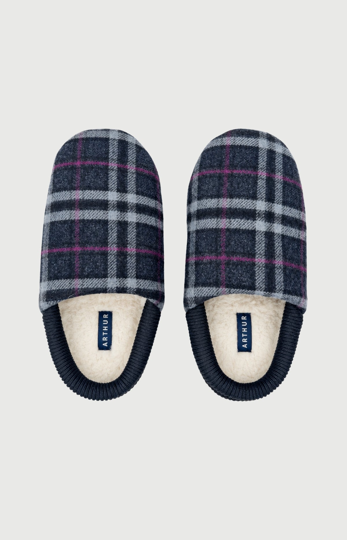 Chaussons en cuir et laine Homme Minuit marine 3