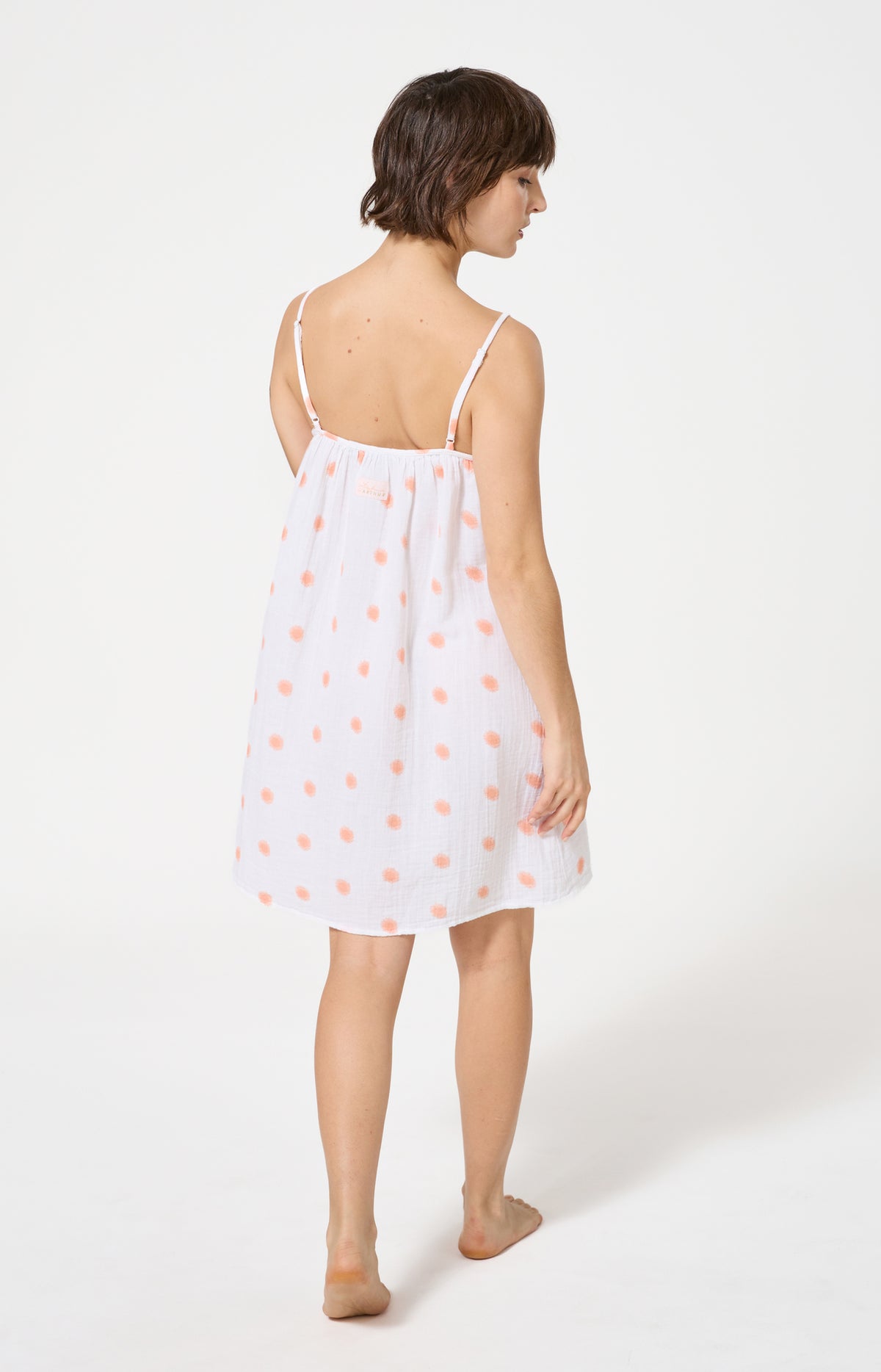 Chemise de nuit Femme Soleil Bretelles fines Imprimé soleils oranges 4