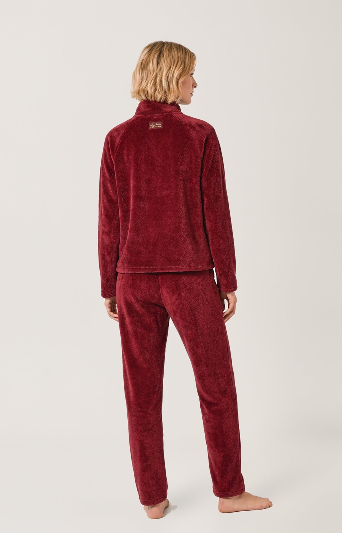 Pyjama en polaire Femme Burgundy bordeaux 5