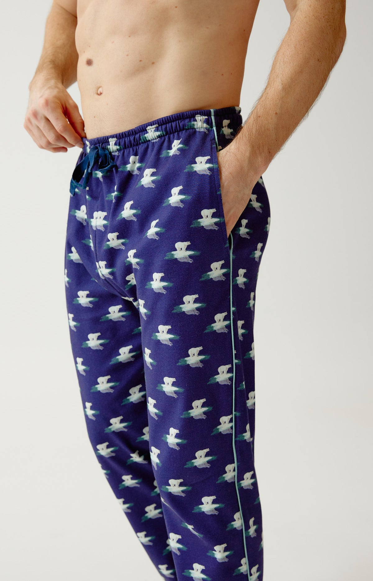 Pyjama en jersey de coton épais Homme Pôle position marine 4