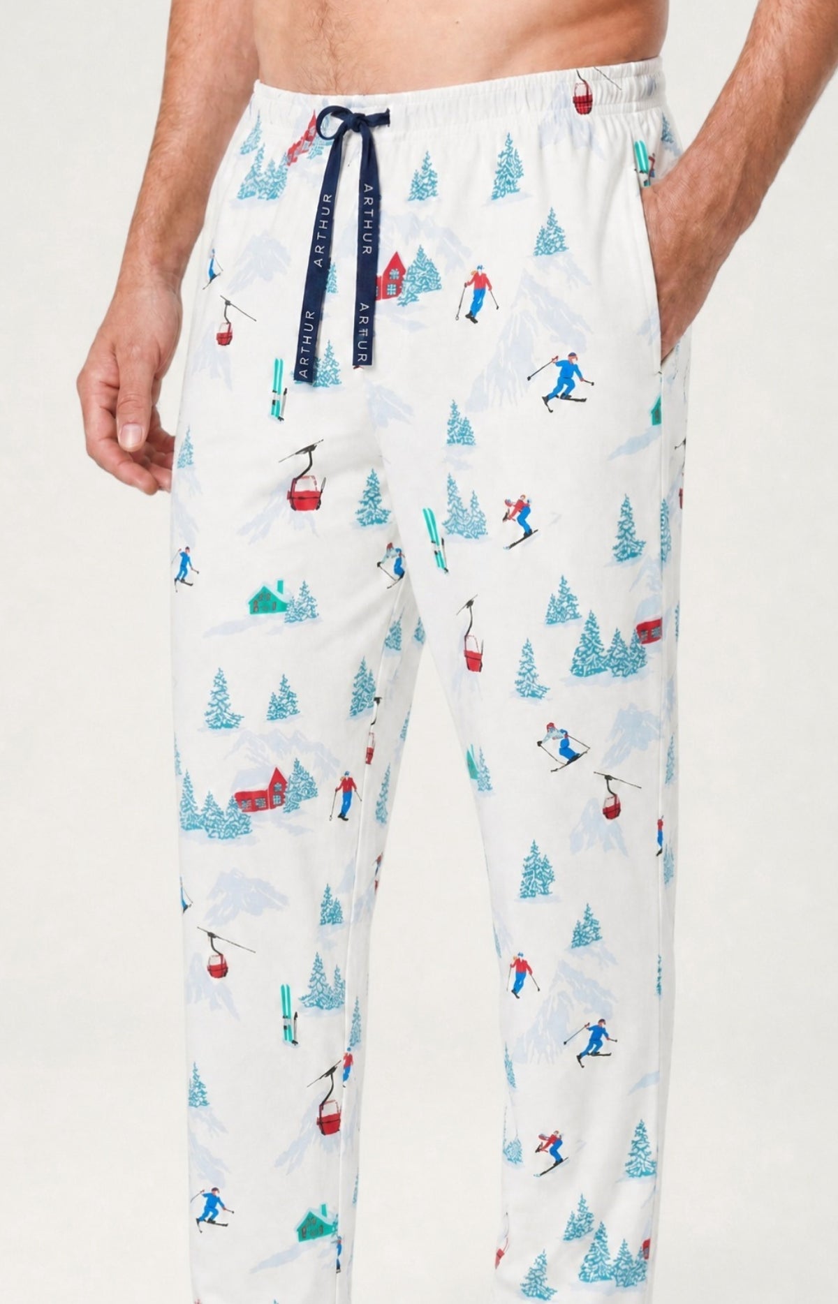 Pyjama en jersey de coton épais Homme Rêves au sommet blanc 5
