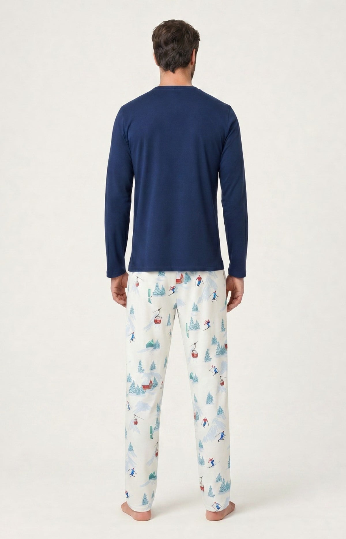 Pyjama en jersey de coton épais Homme Rêves au sommet blanc 7