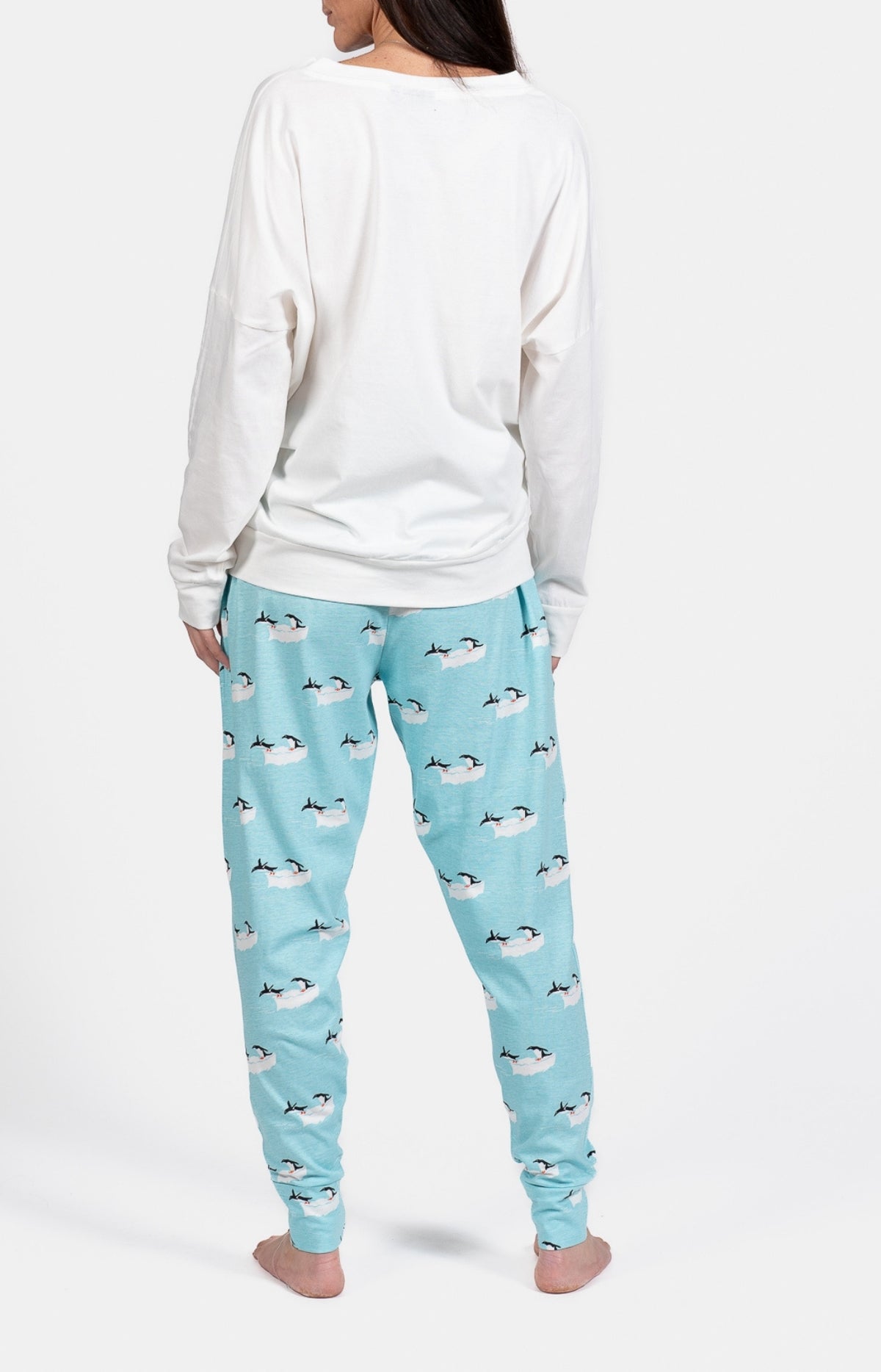 Pyjama long Première de la glace Bleu et Blanc et Ivoire 6
