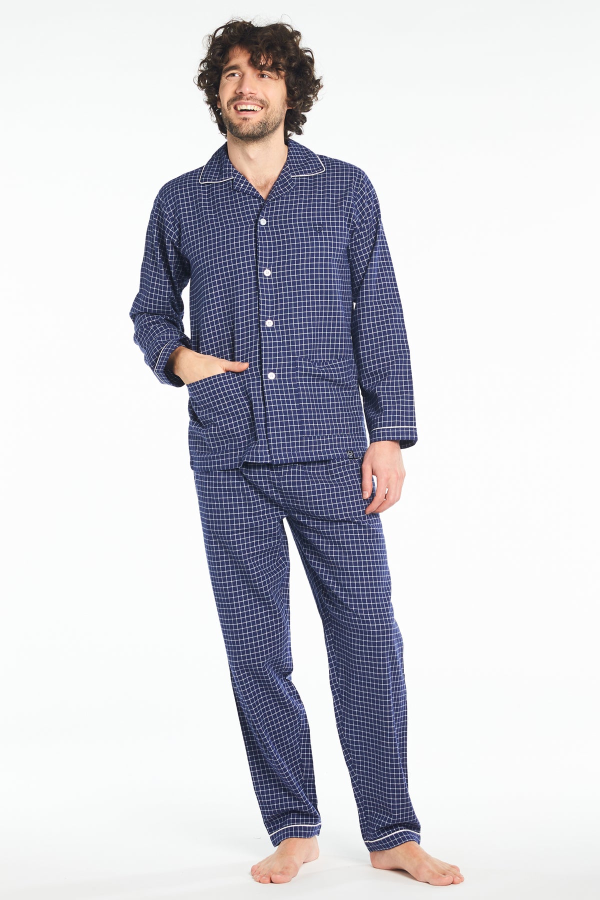 Pyjama Homme long Homme Pilou Classique Marine 4