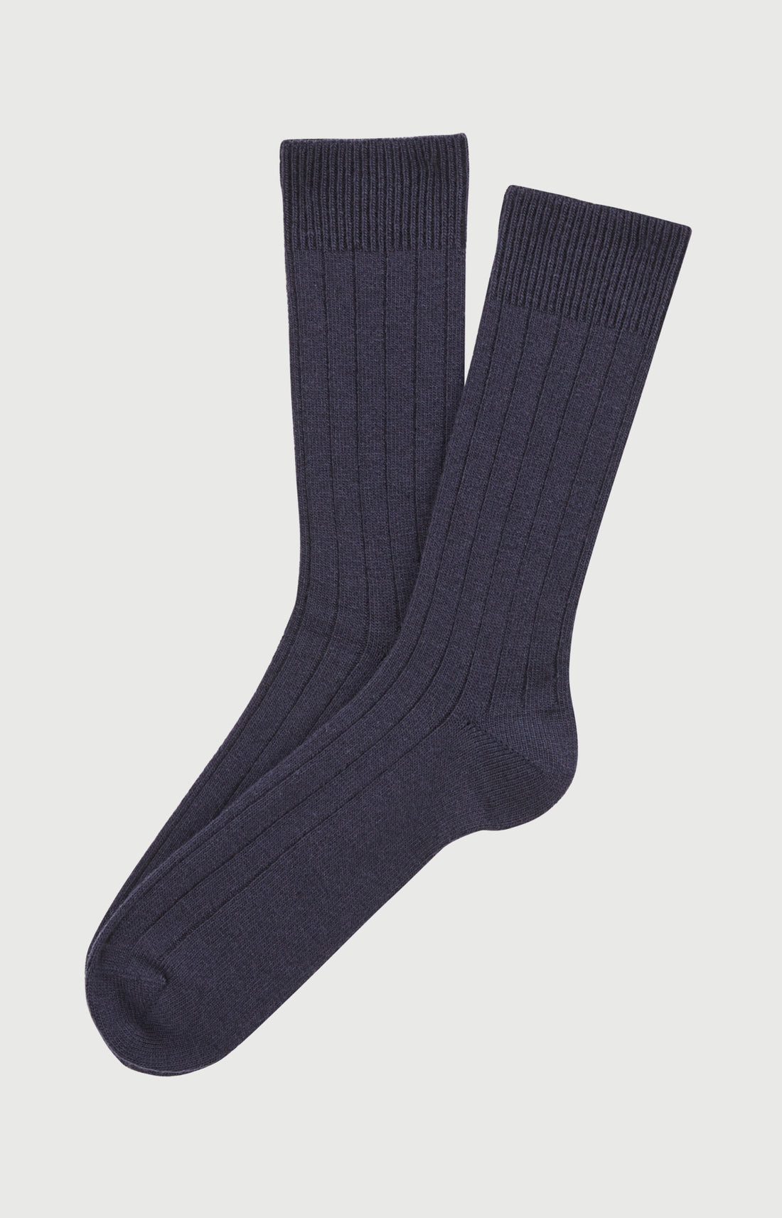 Chaussettes en laine et cachemire Homme Uni marine 1