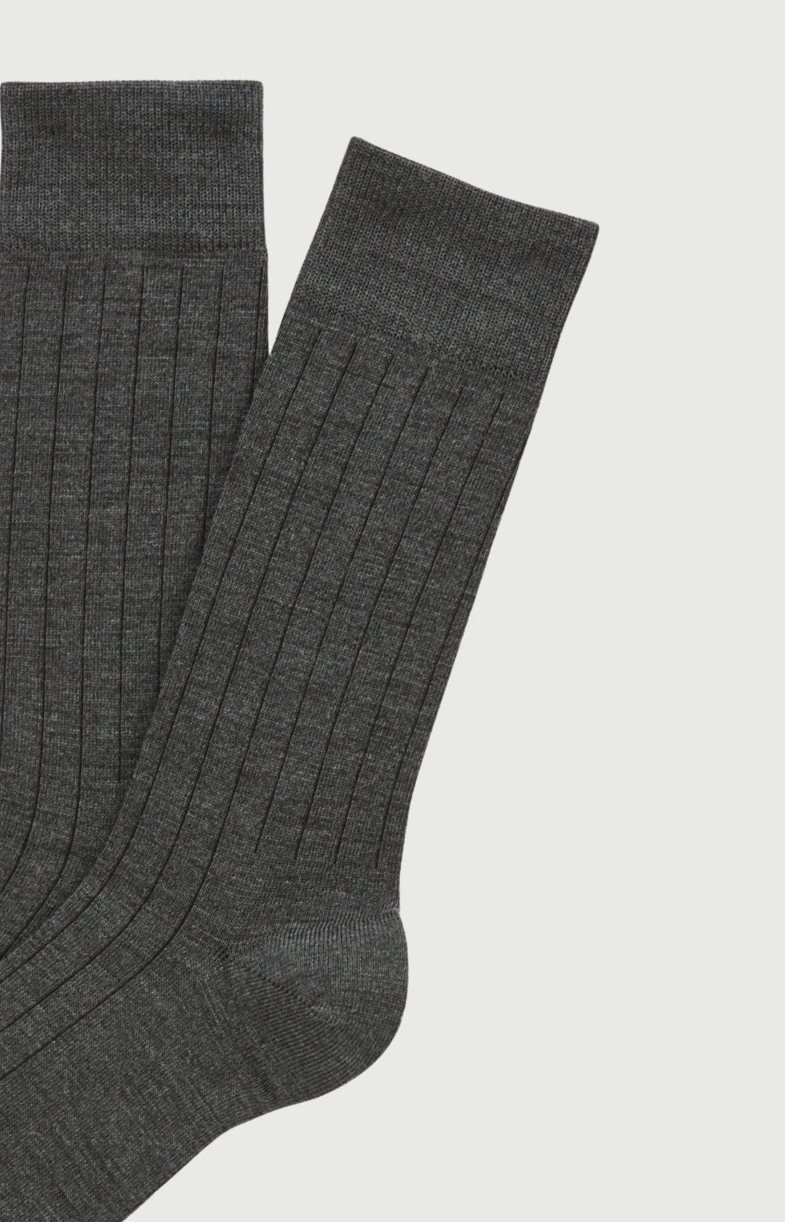 Chaussettes en laine et coton Homme Uni anthracite 2