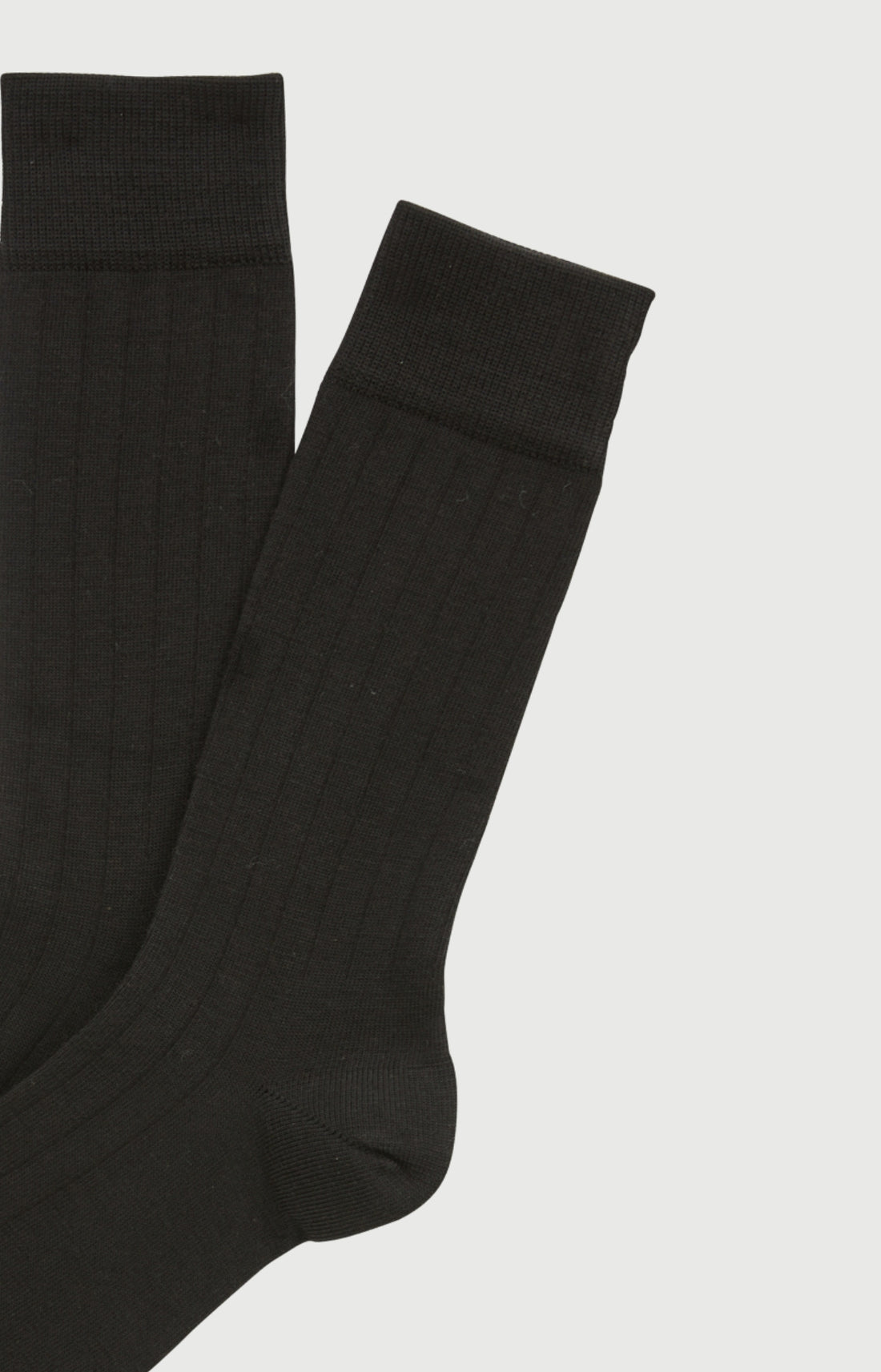 Chaussettes en laine et coton Homme Uni noir 2