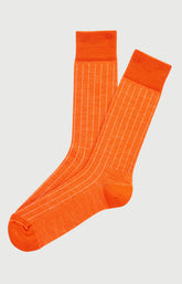 Chaussettes en laine et coton Homme Uni orange 1