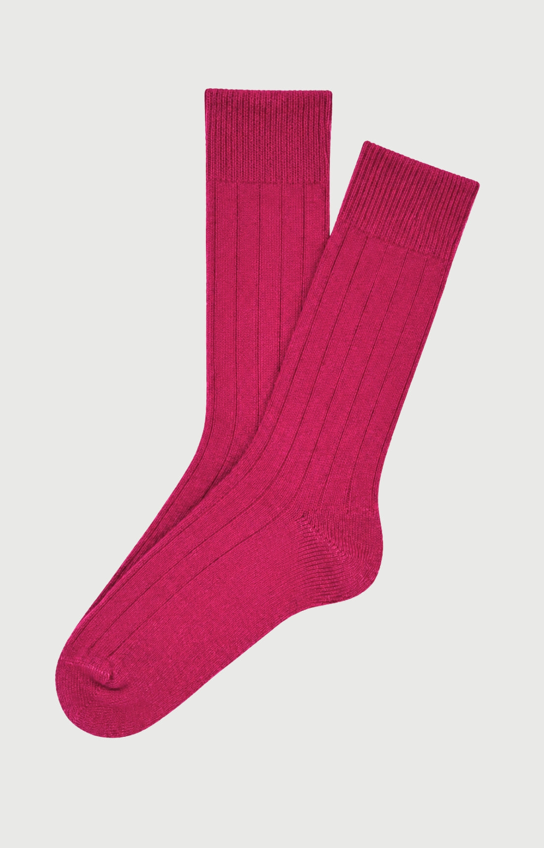 Chaussettes en laine et cachemire Femme Uni rose 1