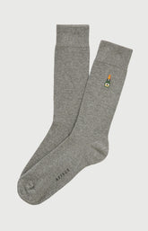Chaussettes brodées en coton Homme Champagne gris 1