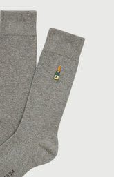 Chaussettes brodées en coton Homme Champagne gris 2