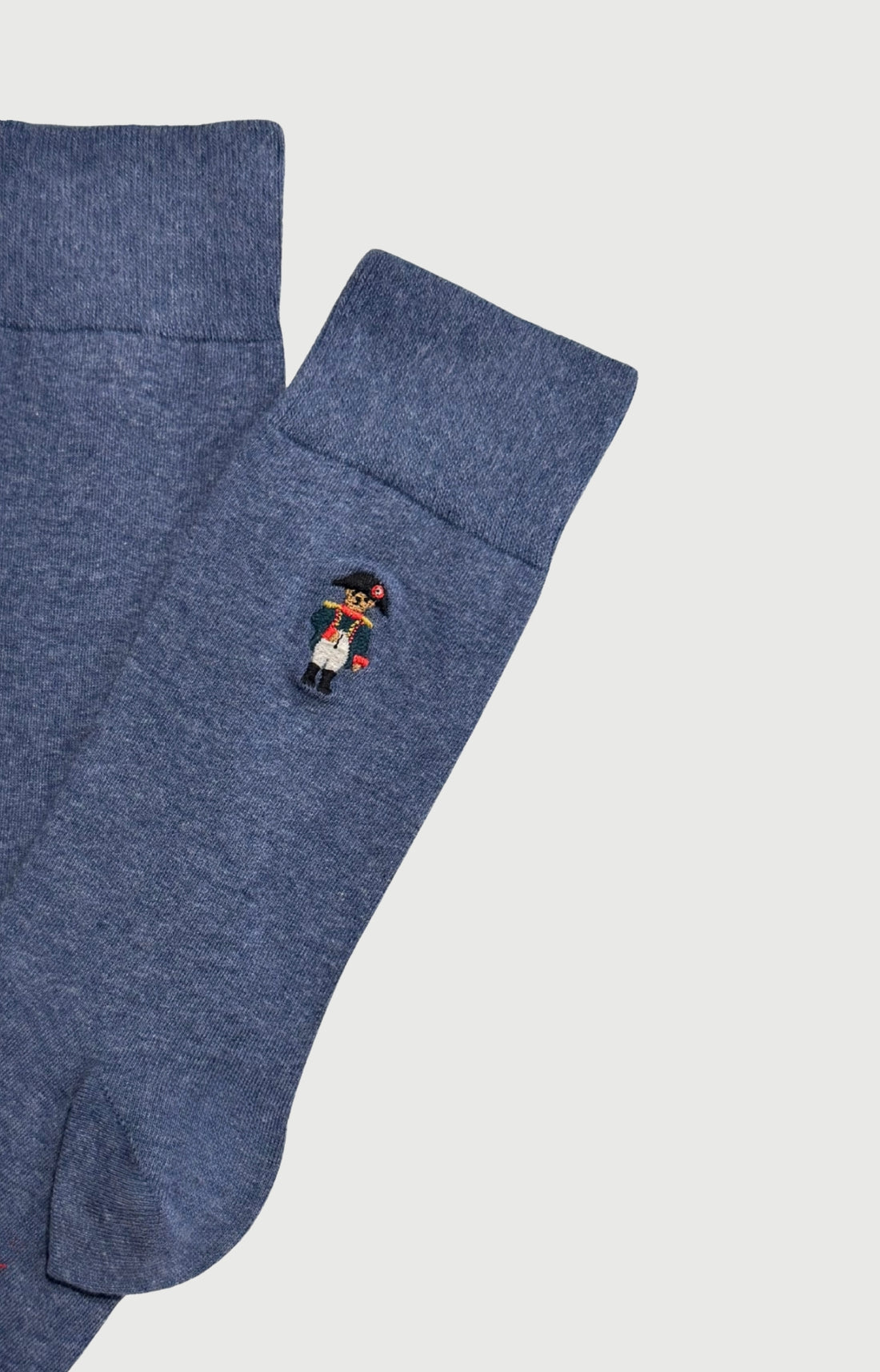 Chaussettes brodées en coton Homme Napoléours bleu 2