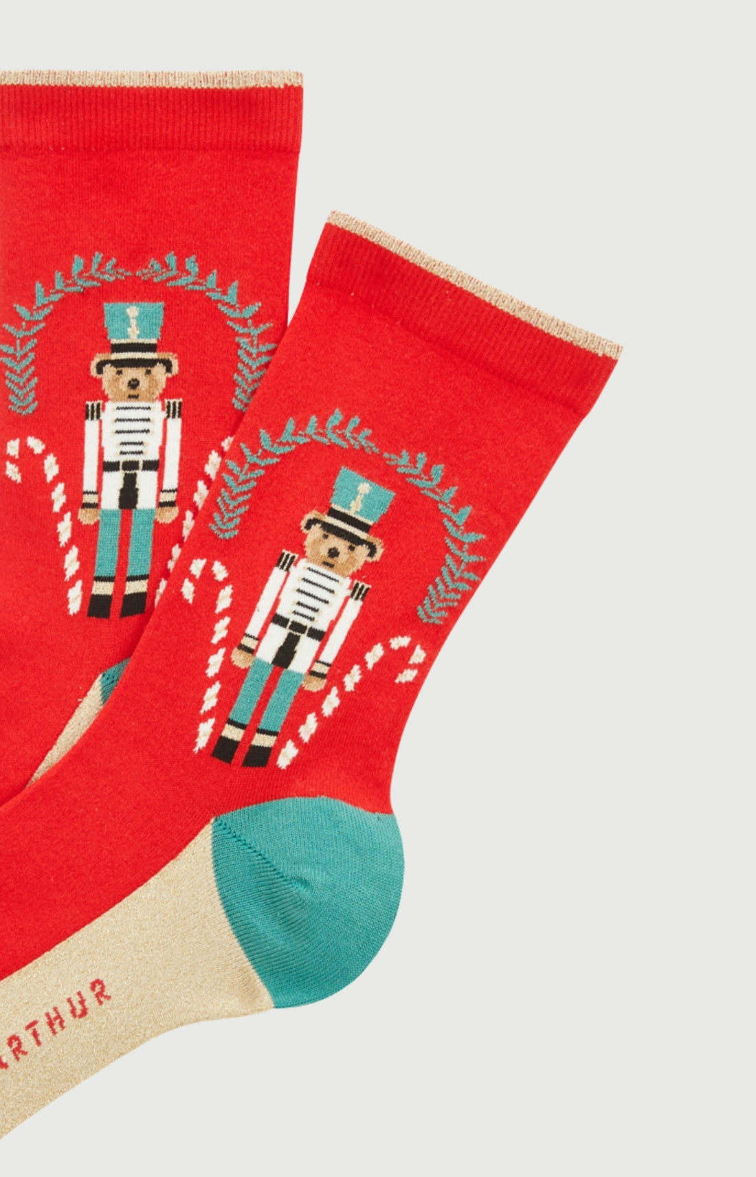 Chaussettes en coton Femme Teddy Casse-noisette rouge 2