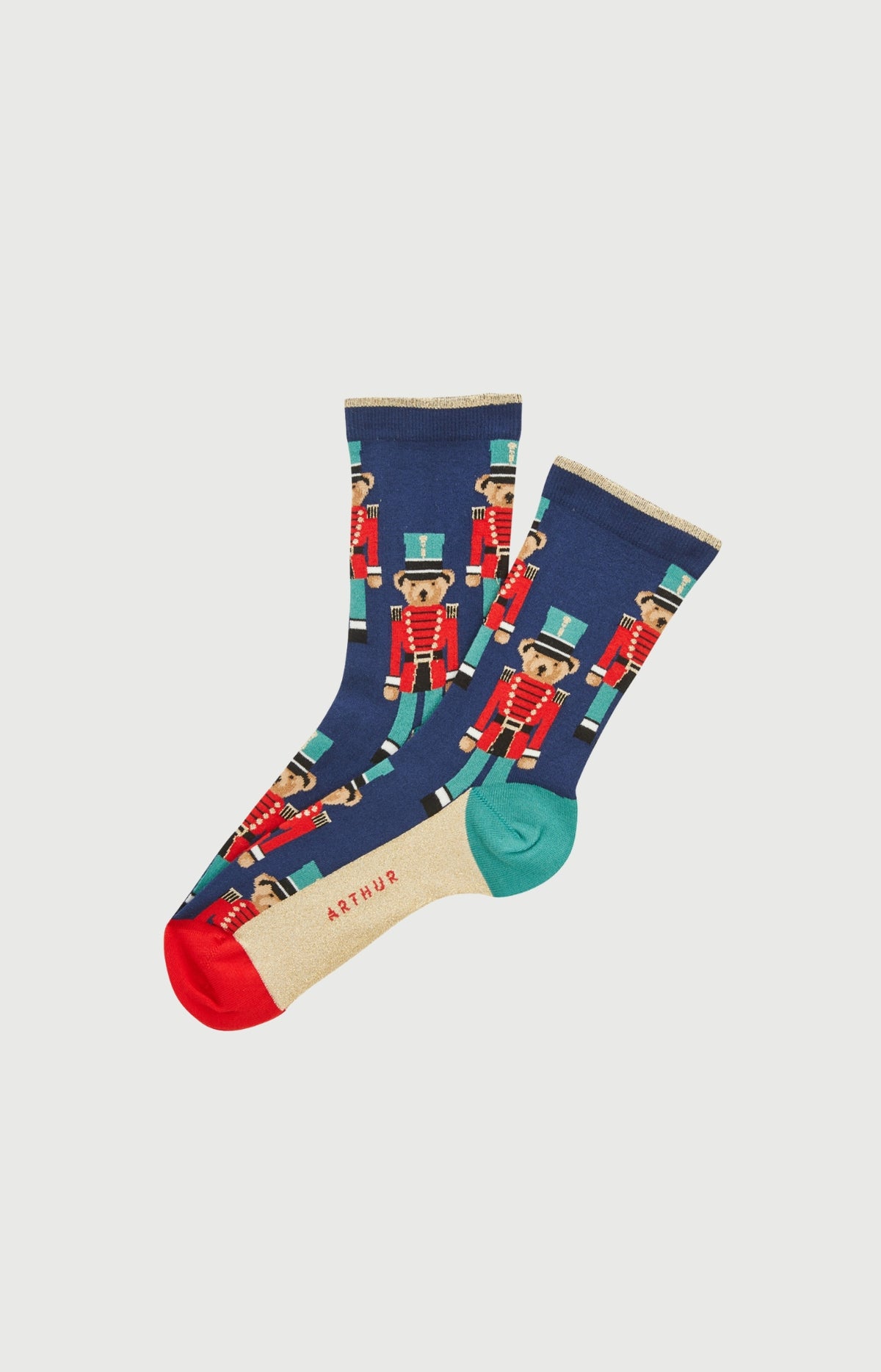 Chaussettes en coton Femme Casse-noisette marine 1