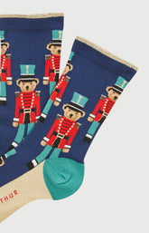 Chaussettes en coton Femme Casse-noisette marine 2