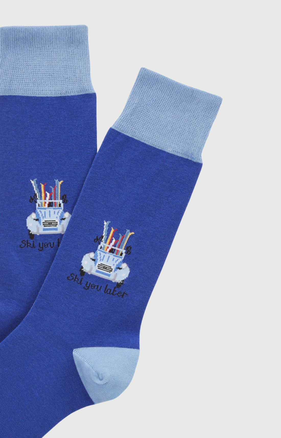 Chaussettes en coton Homme Ski You Later bleu 2