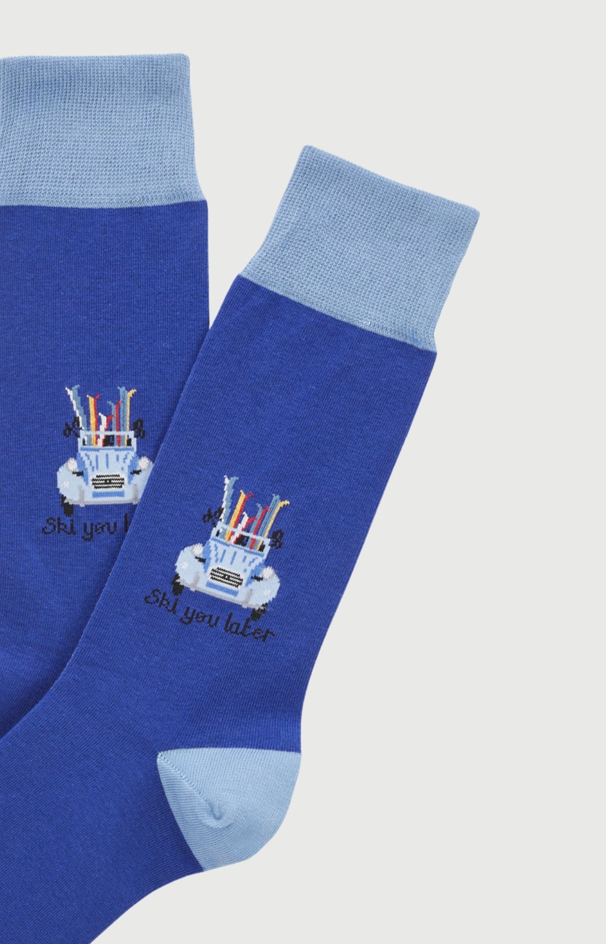 Chaussettes en coton Homme Ski You Later bleu 2