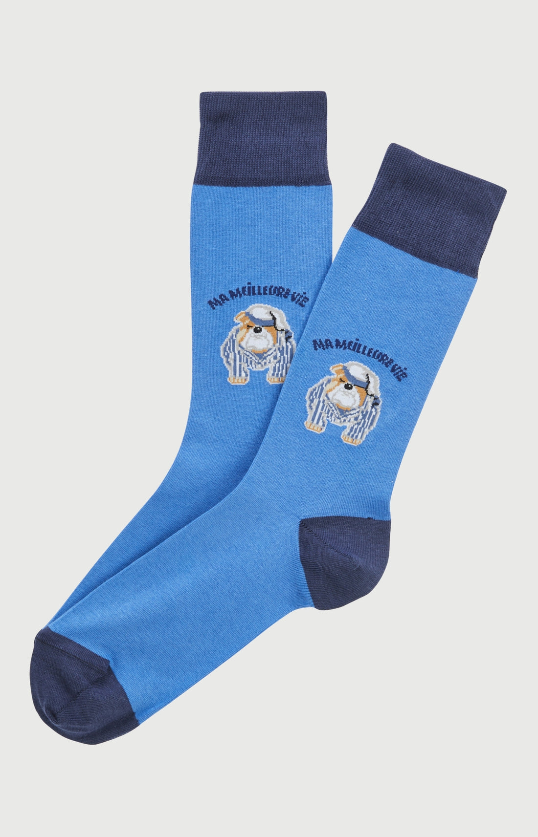 Chaussettes en coton Homme Ma meilleure vie bleu 1
