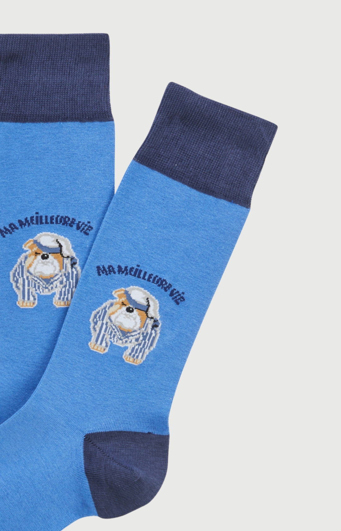 Chaussettes en coton Homme Ma meilleure vie bleu 2