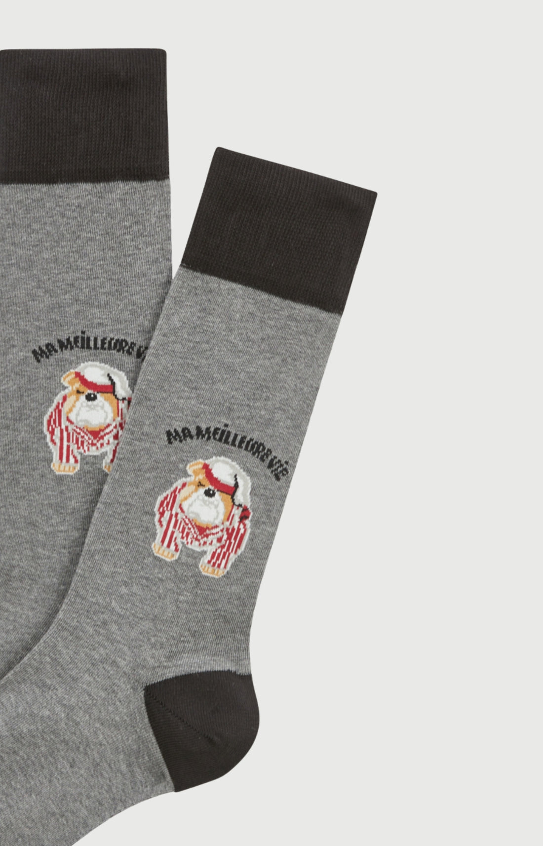 Chaussettes en coton Homme Ma meilleure vie gris 2
