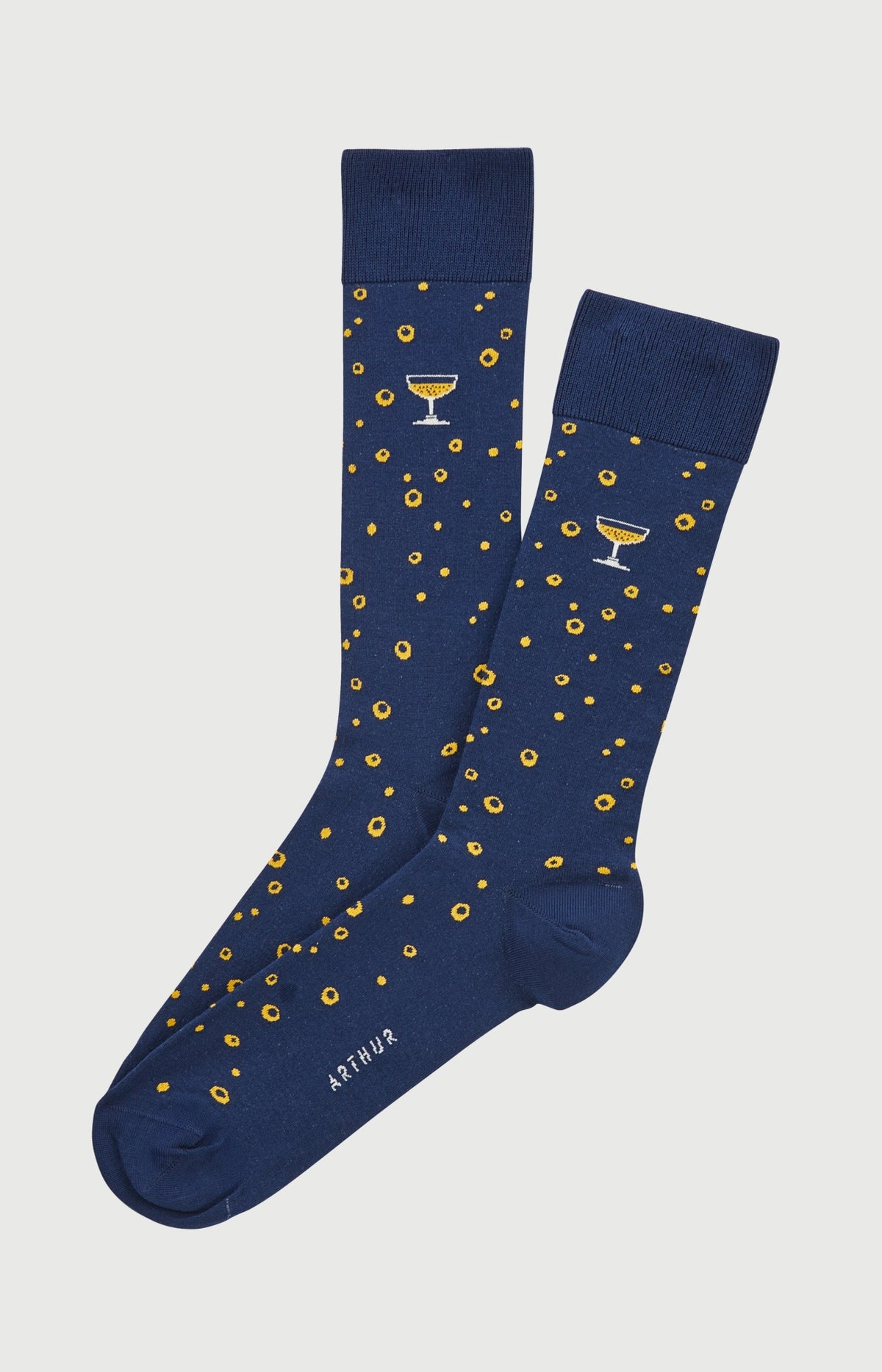 Chaussettes en coton Homme Bulles marine 1