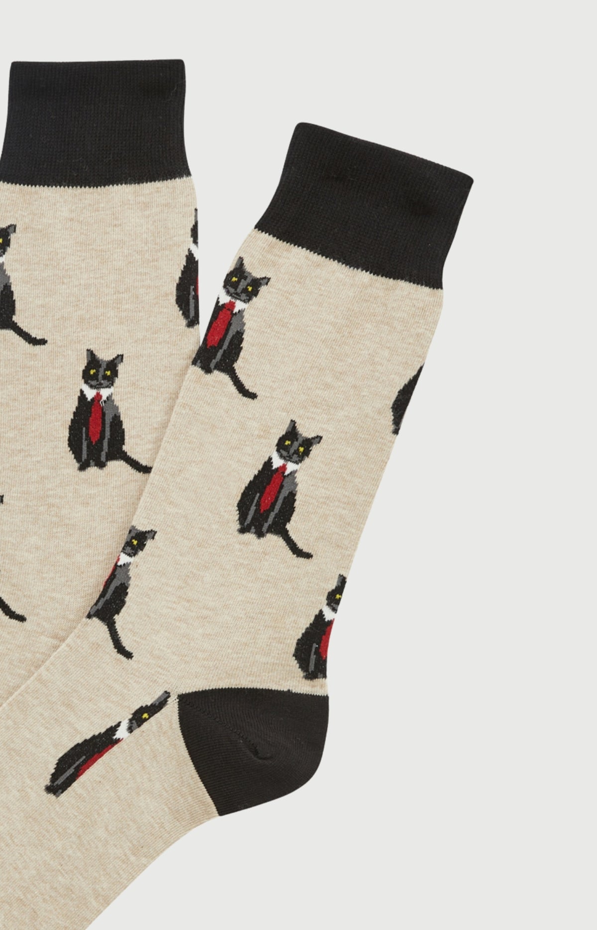 Chaussettes en coton Homme Cat sup beige 2