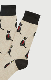 Chaussettes en coton Homme Cat sup beige 2