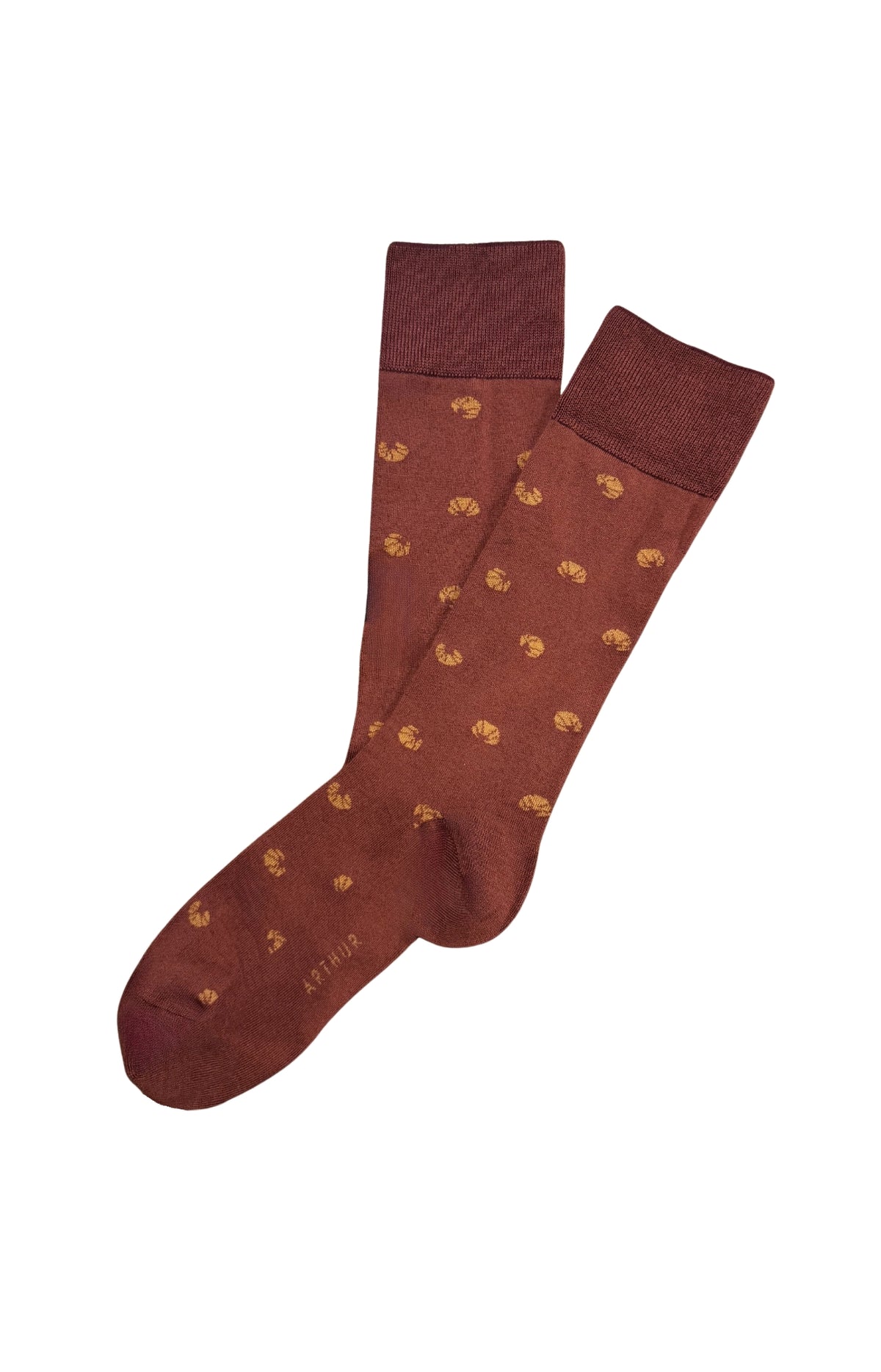 Chaussettes coton croissant bordeaux homme 1