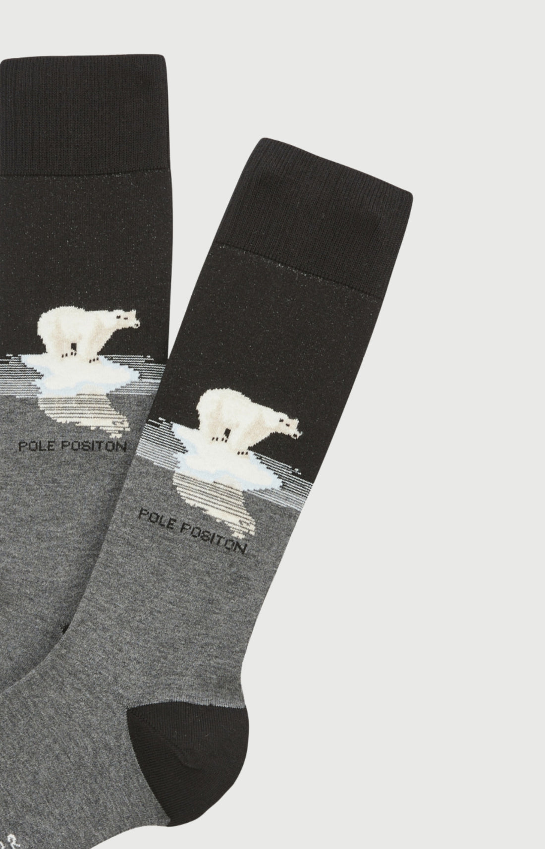 Chaussettes en coton Homme Pôle position Gris noir 2