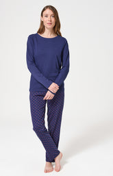 Pyjama en jersey de coton léger Femme Valentine cœur rouge 5