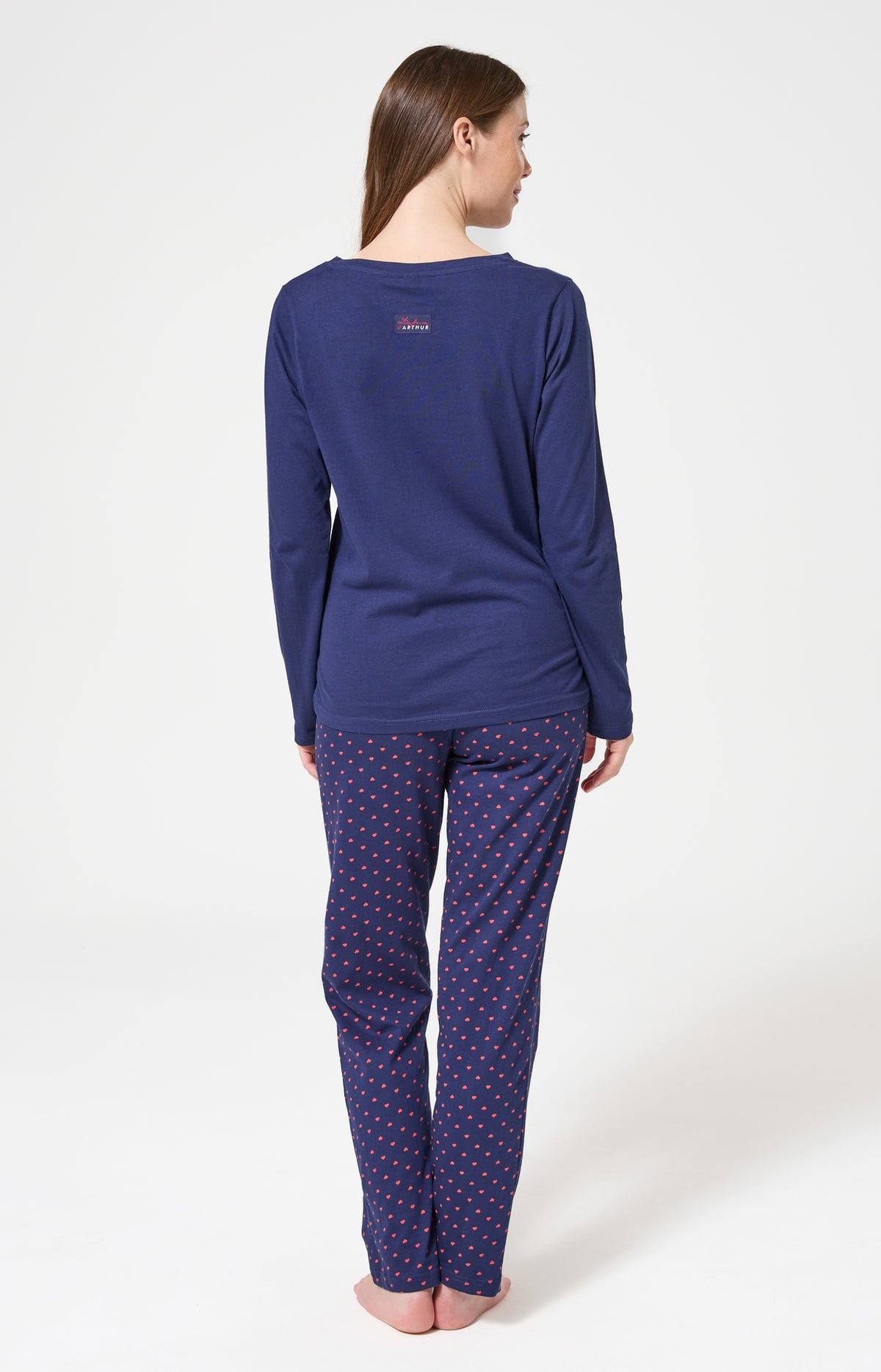Pyjama en jersey de coton léger Femme Valentine cœur rouge 7