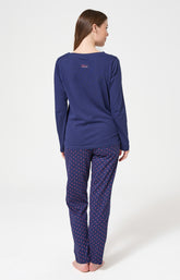 Pyjama en jersey de coton léger Femme Valentine cœur rouge 7
