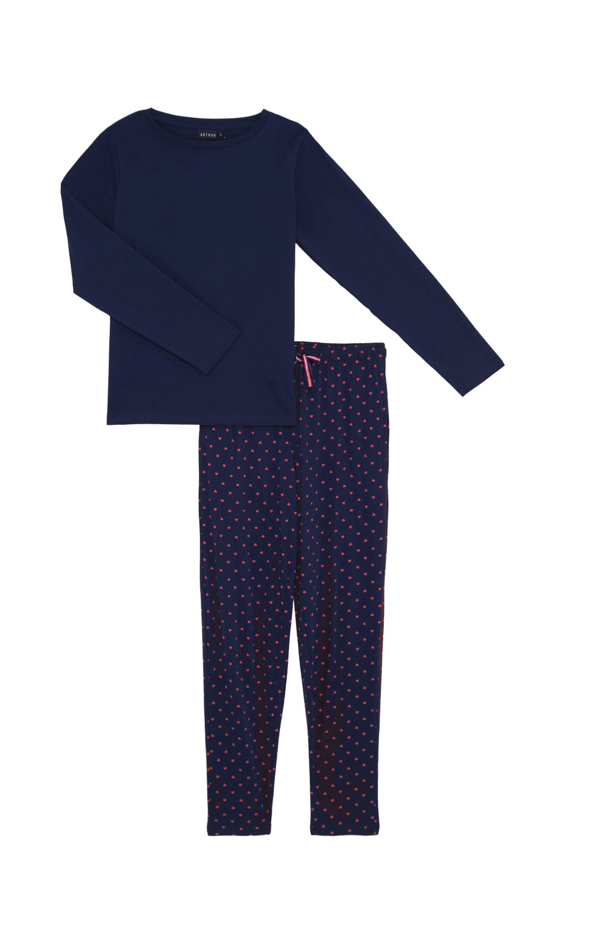 Pyjama en jersey de coton léger Femme Valentine cœur rouge 3