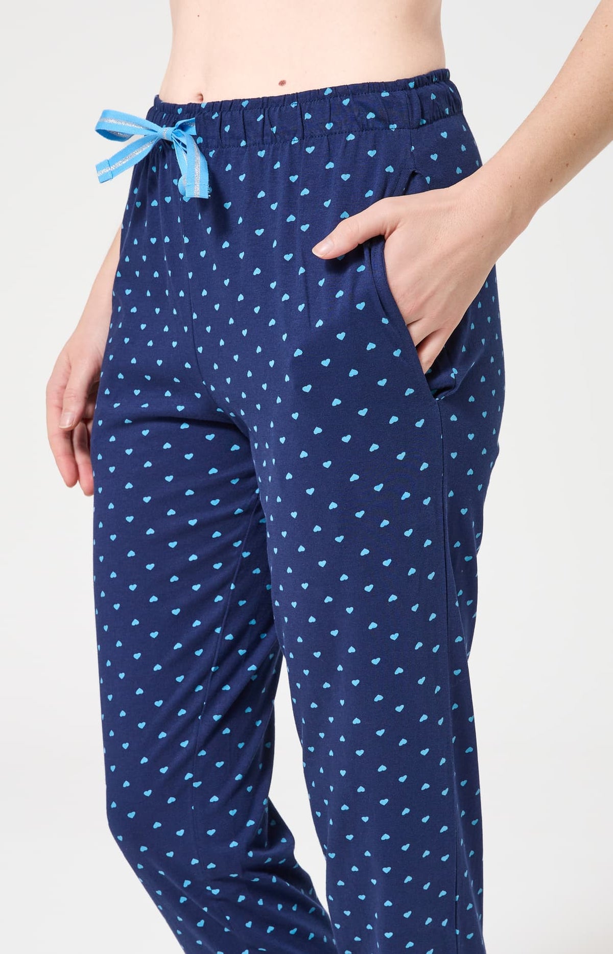 Pyjama en jersey de coton léger Femme Tradi Cœur marine 7